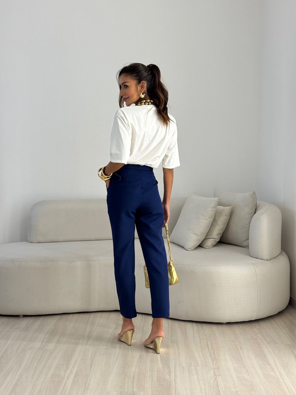 CALÇA LIA CINTO MARINHO