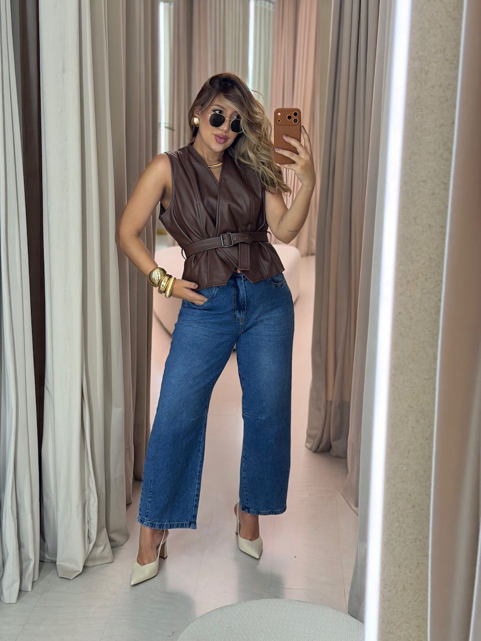 COLETE ELEONORA COURO FAKE CAFÉ