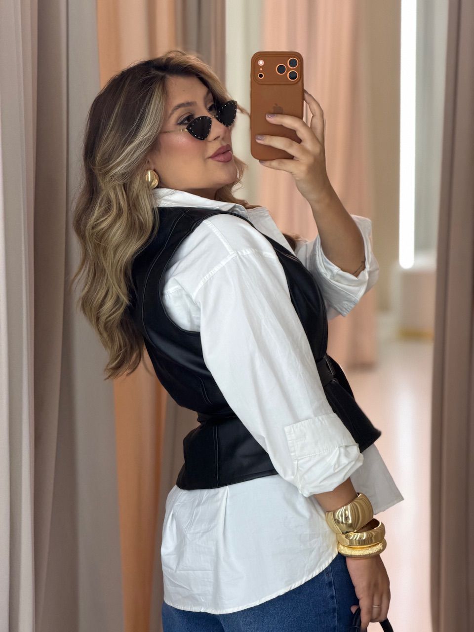 COLETE ELEONORA COURO FAKE PRETA