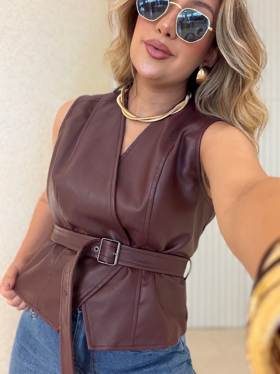 COLETE ELEONORA COURO FAKE VINHO