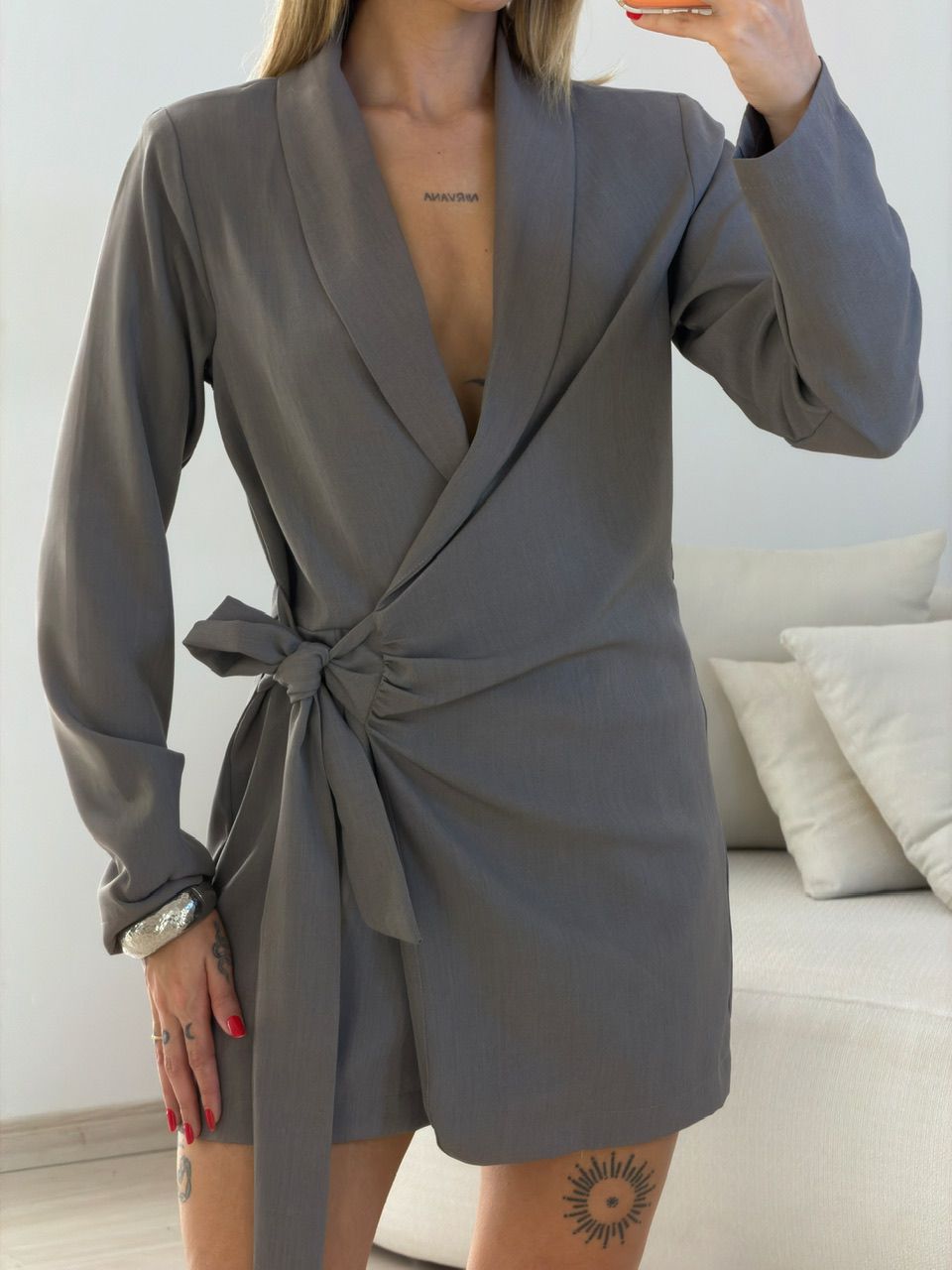 MACAQUINHO ELISA AMARRAÇÃO CINZA