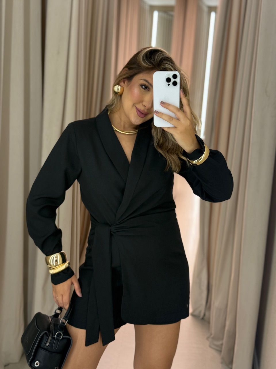 MACAQUINHO ELISA AMARRAÇÃO PRETO - 0074430032 - CAROLLA FERRARO