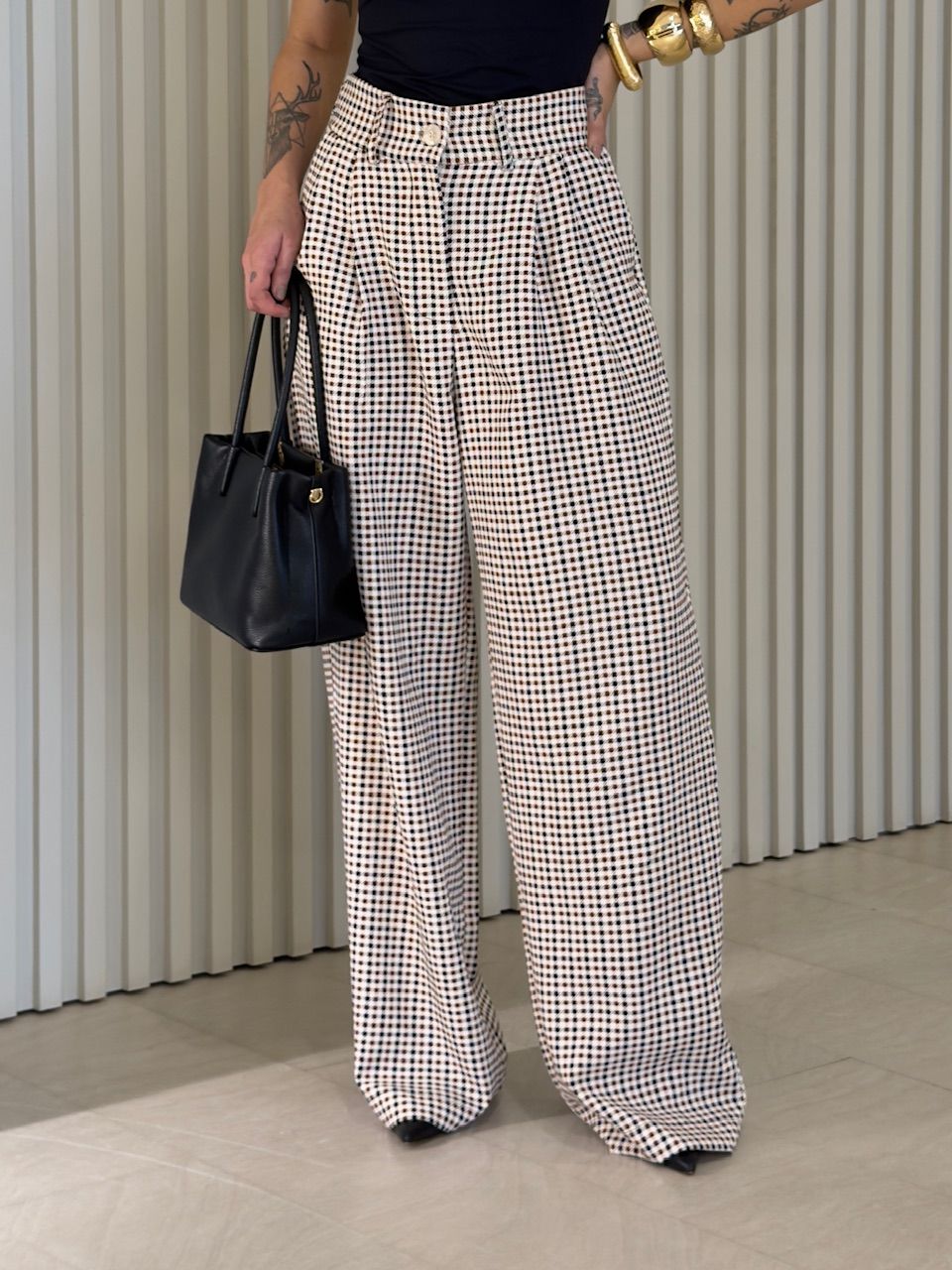 CALÇA SAMARA XADREZ OFF - 0075590048 - CAROLLA FERRARO