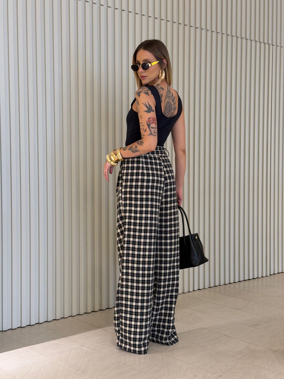 CALÇA SAMARA XADREZ PRETO