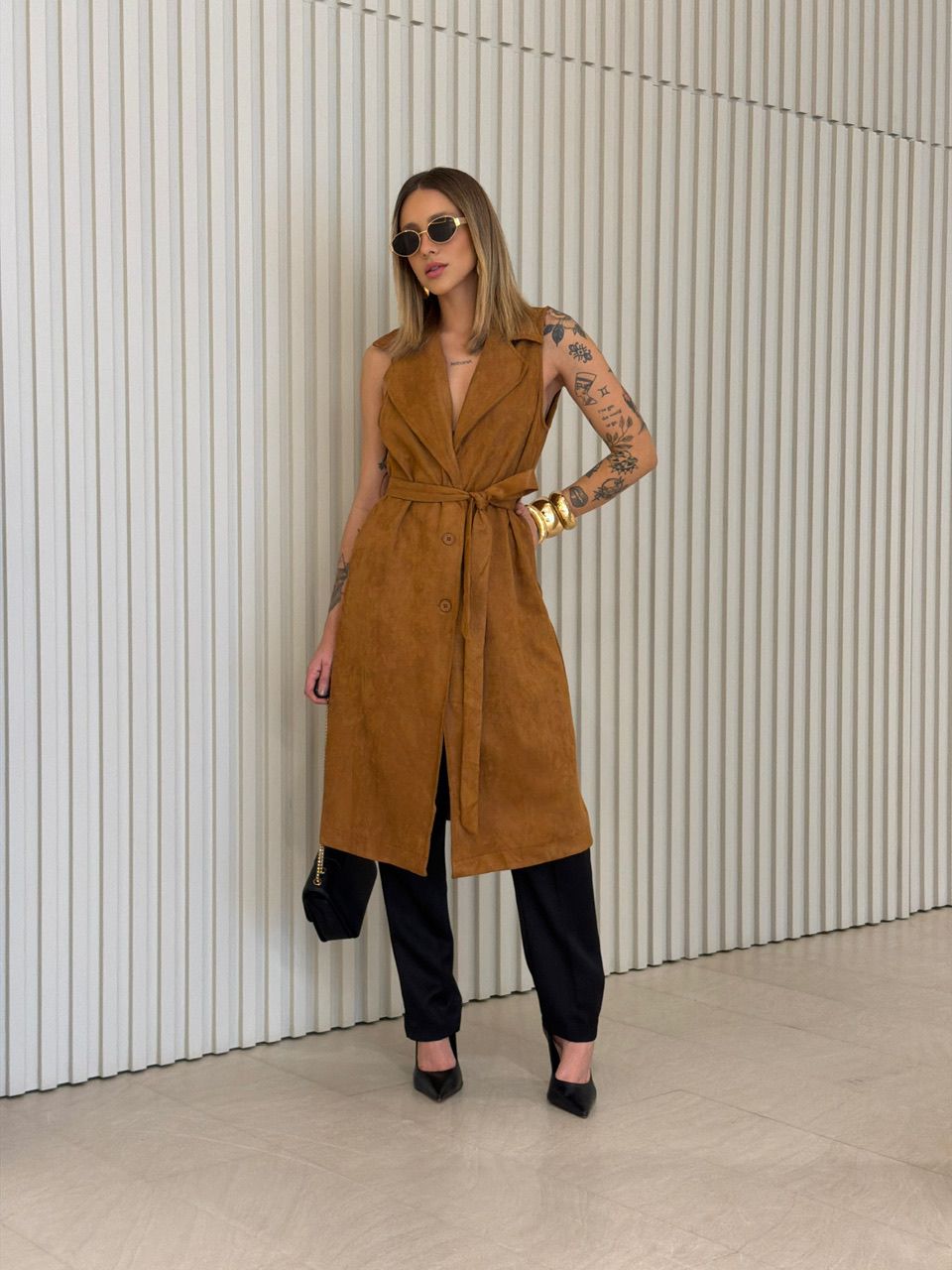 COLETE FABIANA ALONGADO CARAMELO