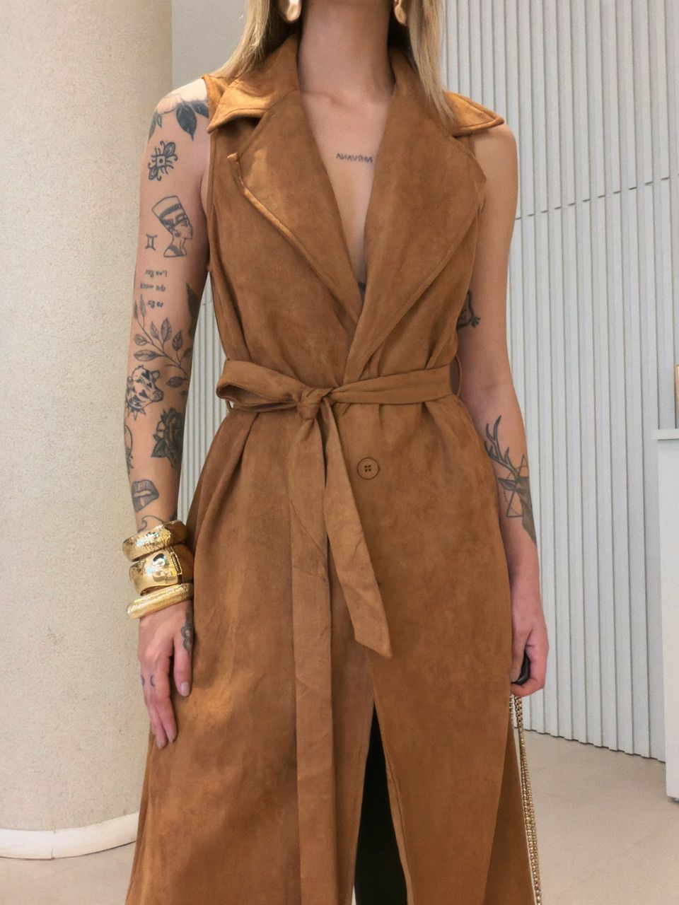 COLETE FABIANA ALONGADO CARAMELO