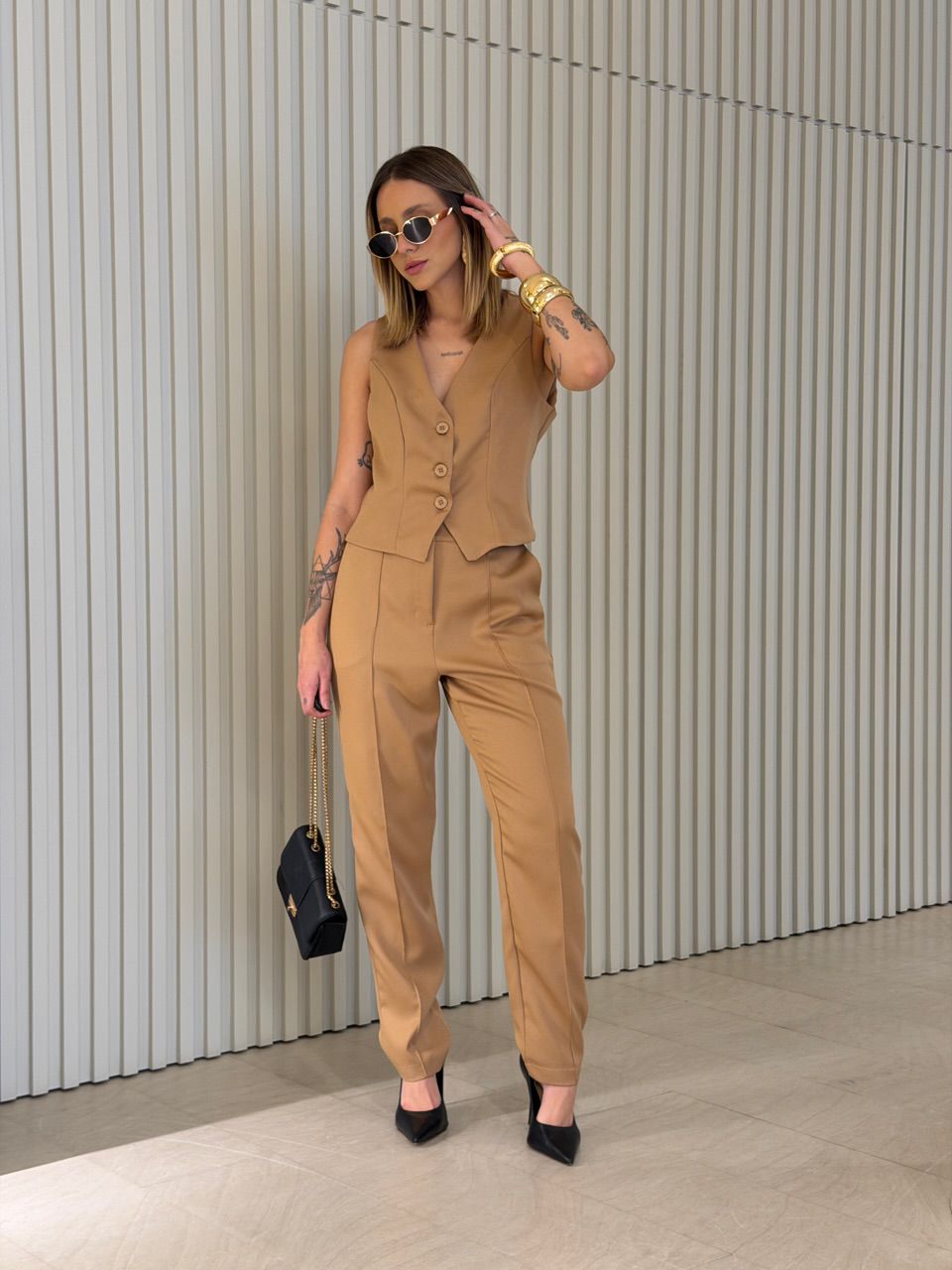 CONJUNTO ANA PAULA COLETE NUDE - 0075610049 - CAROLLA FERRARO