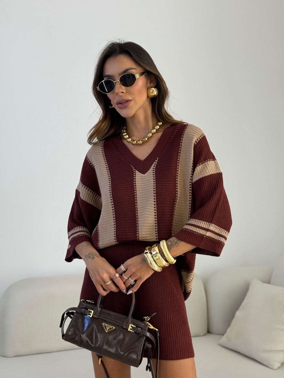 CONJUNTO RAQUEL TRICOT VINHO