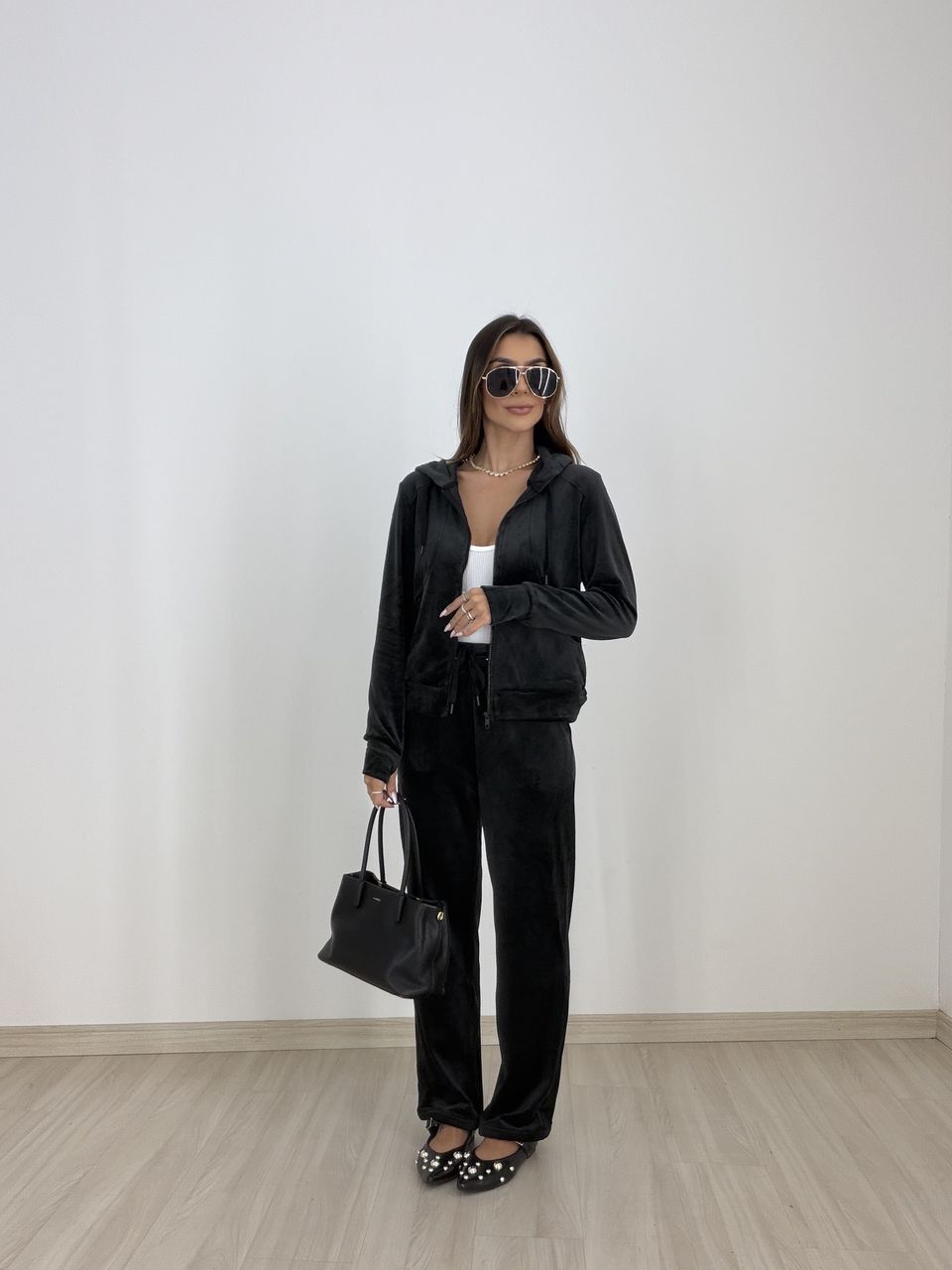 CONJUNTO MIRANDA VELUDO PRETO