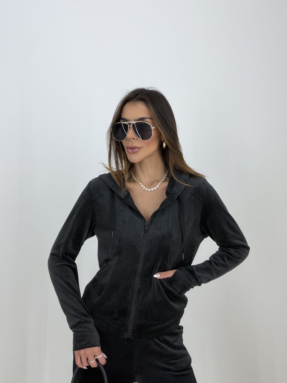 CONJUNTO MIRANDA VELUDO PRETO