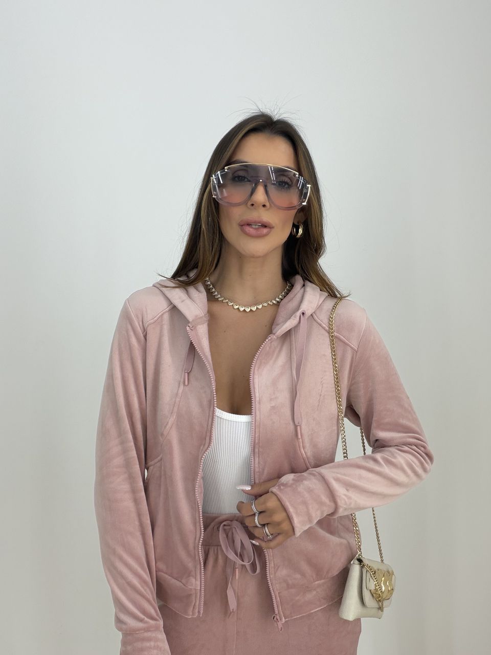 CONJUNTO MIRANDA VELUDO ROSA
