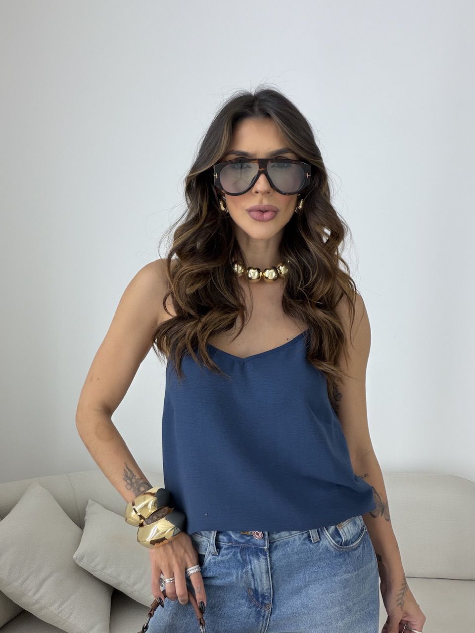 Blusa Miriam Alcinha Marinho