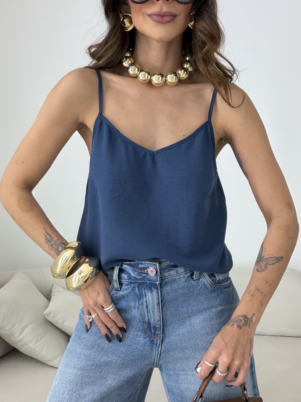 Blusa Miriam Alcinha Marinho