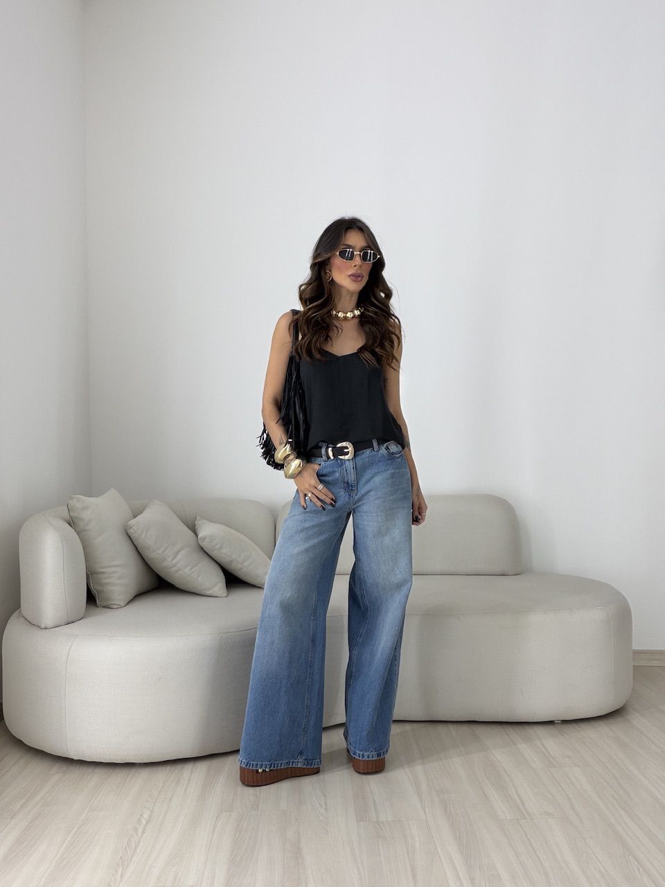 Blusa Miriam Alcinha Preta