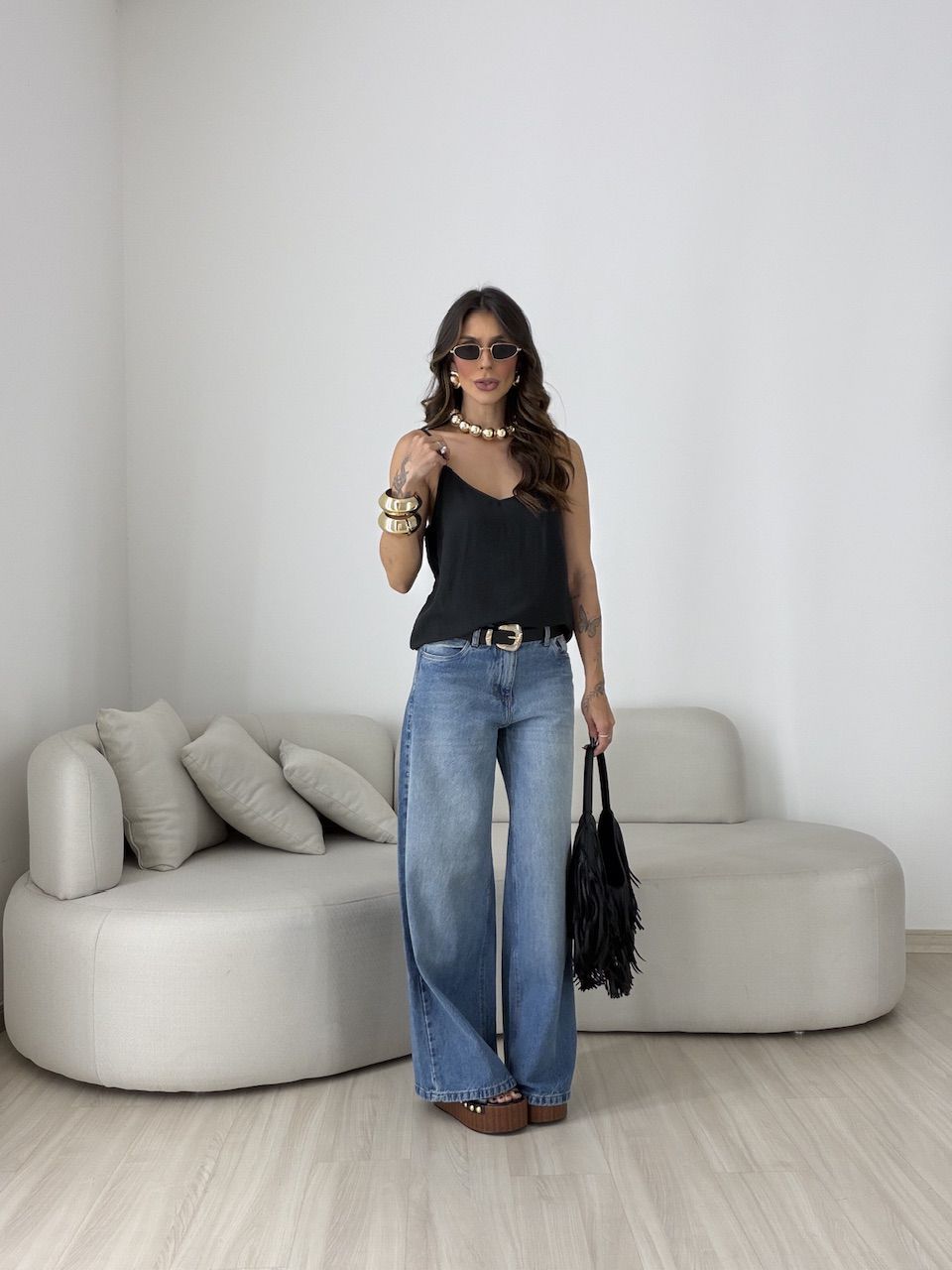 Blusa Miriam Alcinha Preta