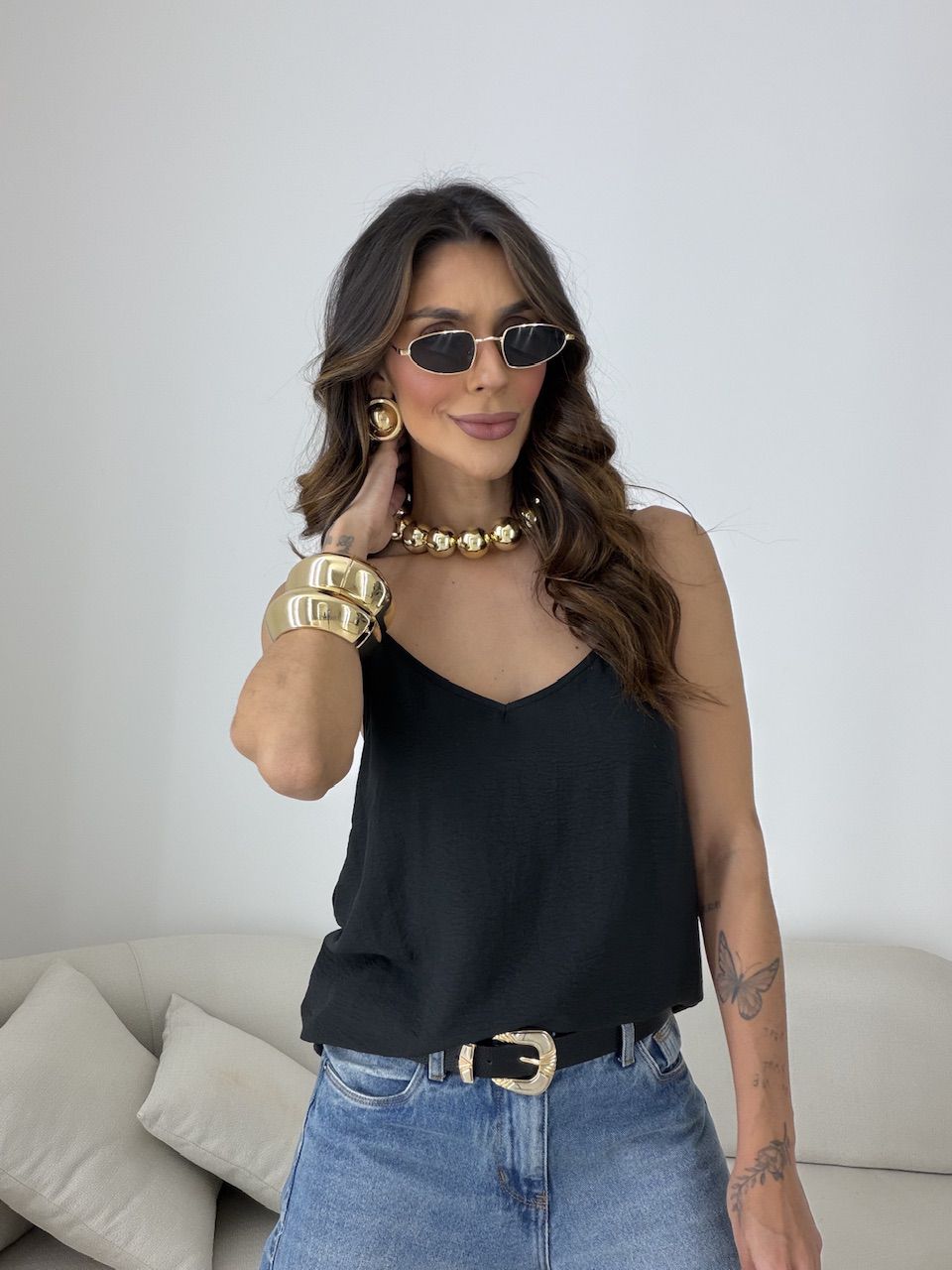 Blusa Miriam Alcinha Preta