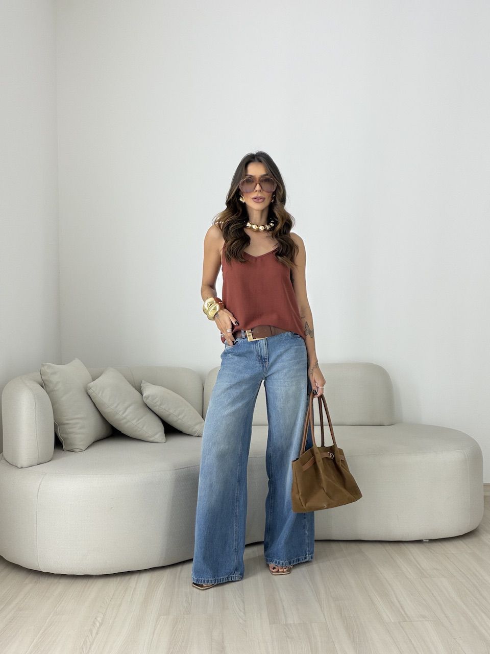 Blusa Miriam Alcinha Terra Cota