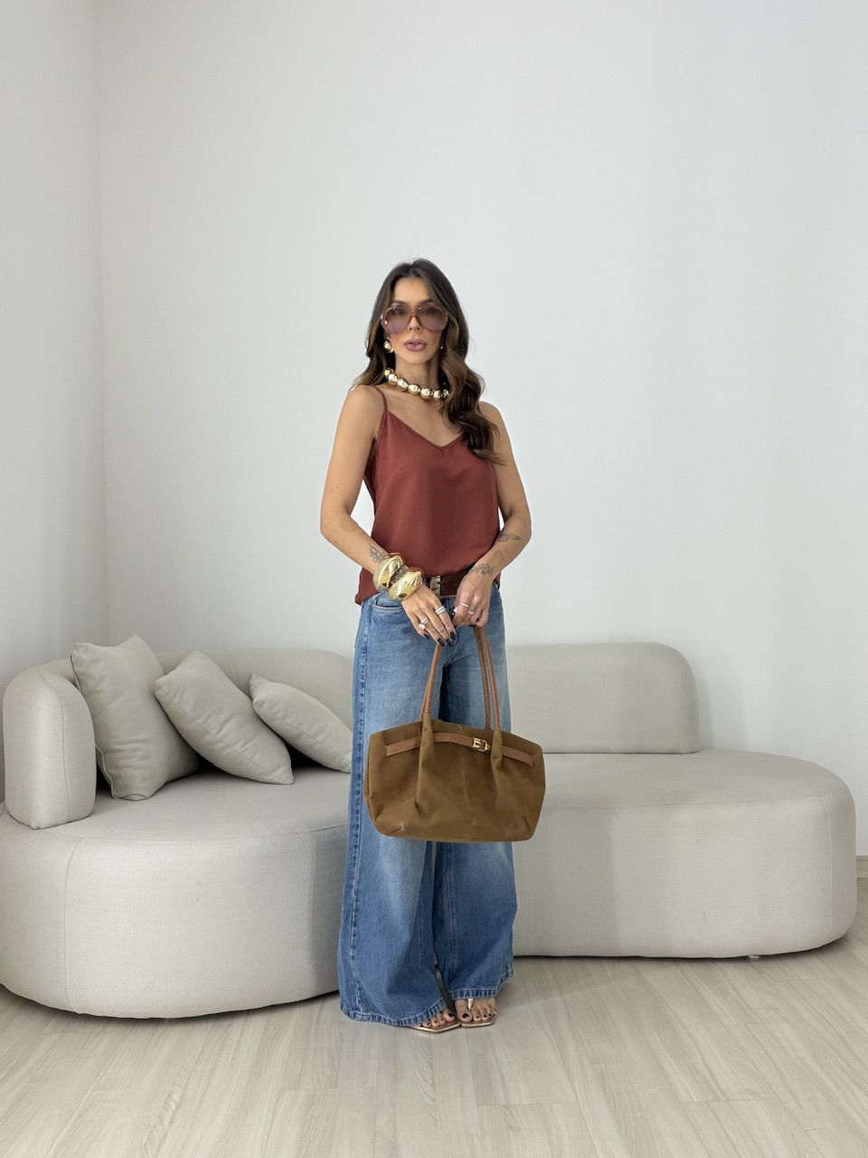Blusa Miriam Alcinha Terra Cota