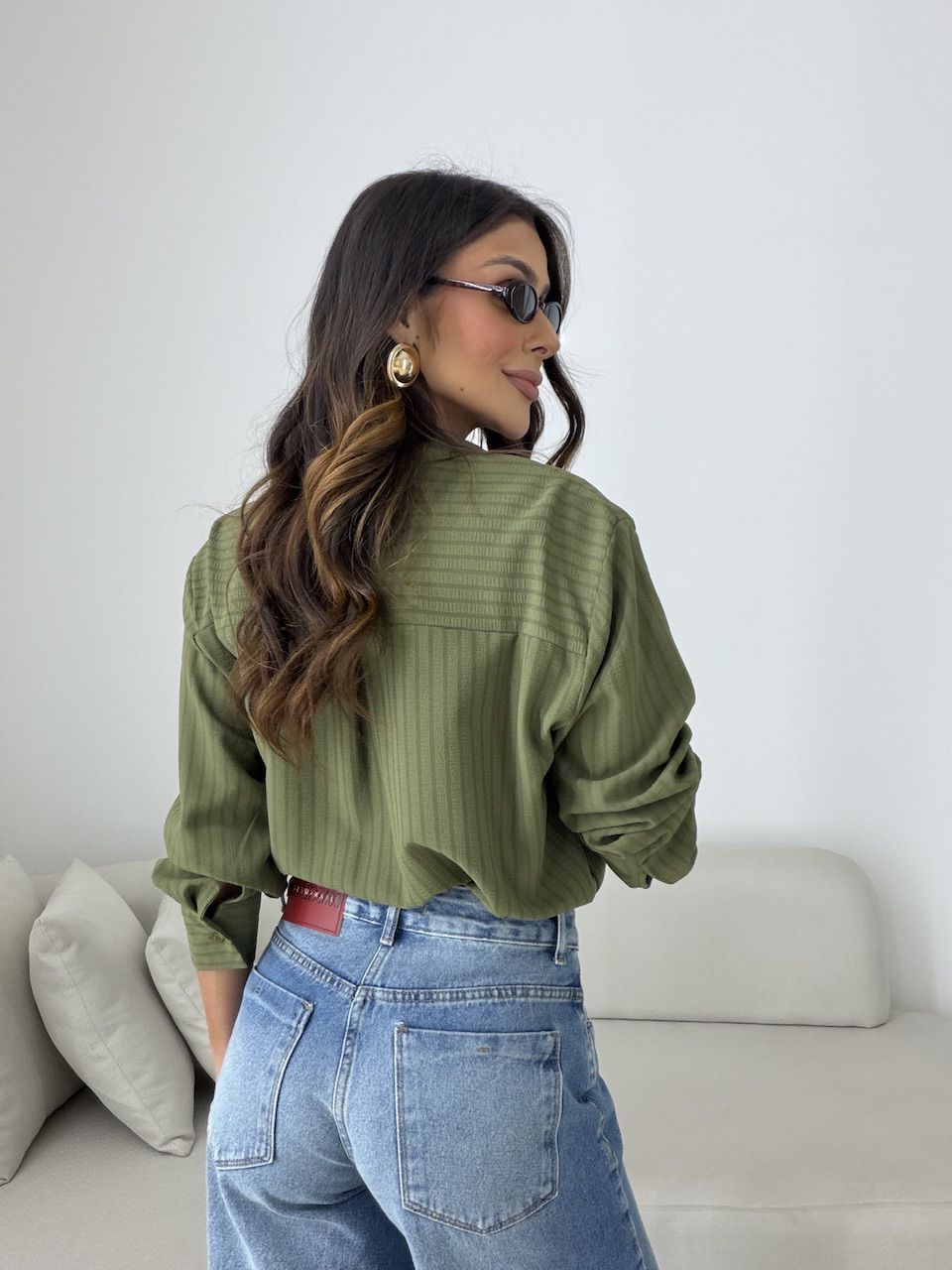 Camisa Talita Crepe Verde