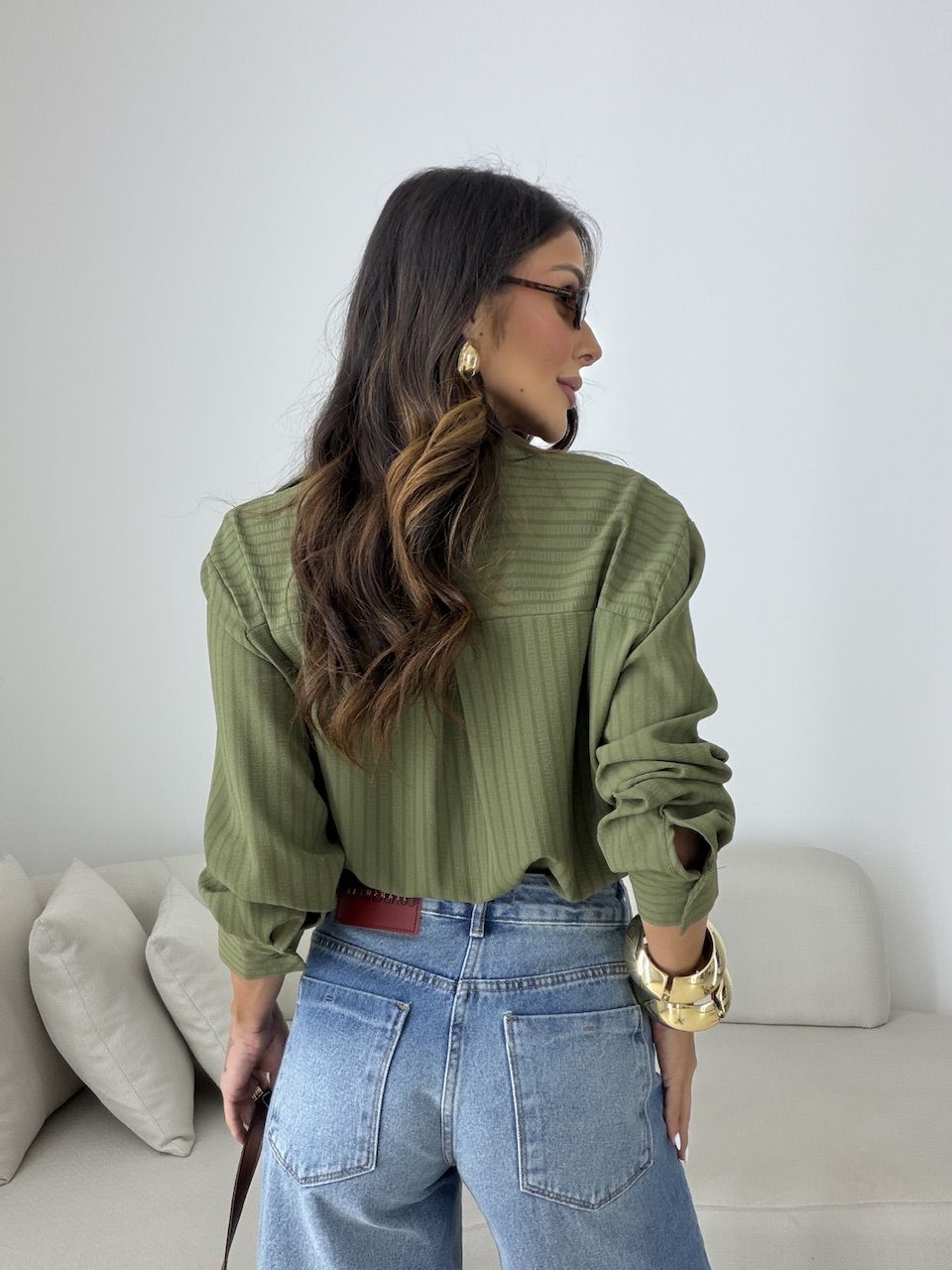 Camisa Talita Crepe Verde
