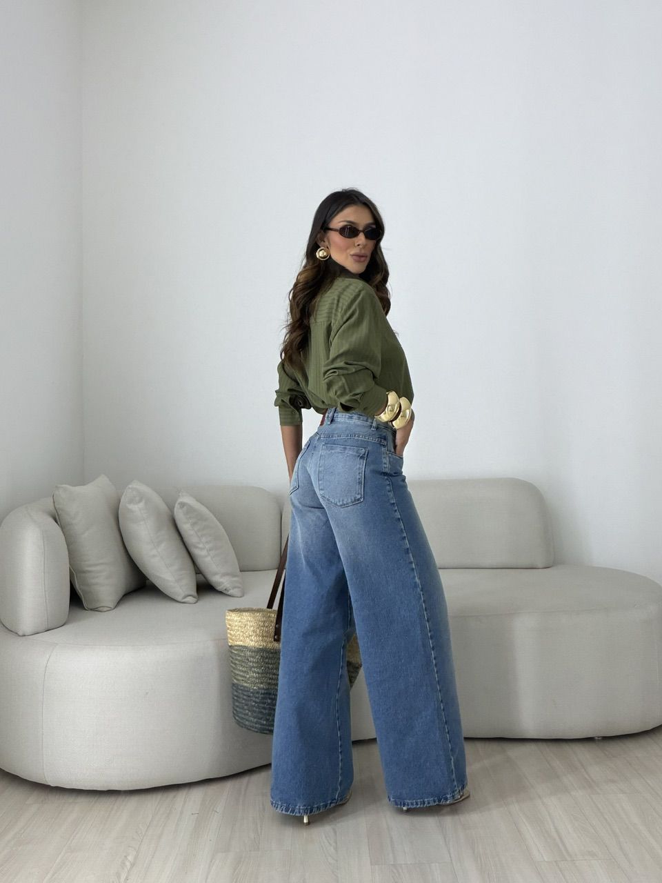 Camisa Talita Crepe Verde
