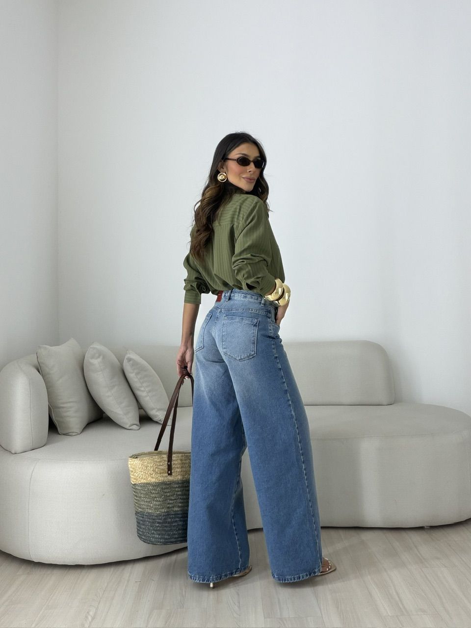 Camisa Talita Crepe Verde
