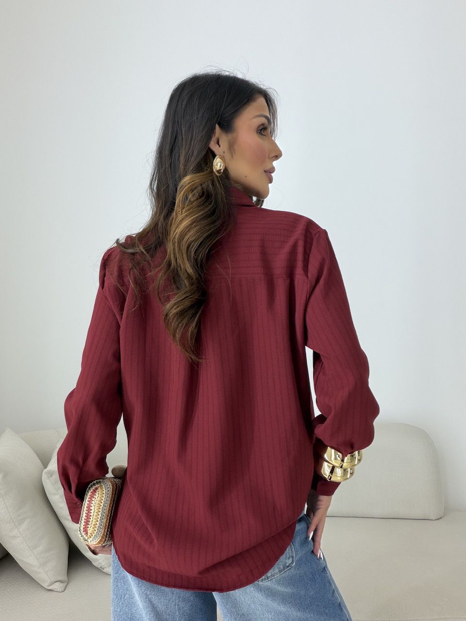 Camisa Talita Crepe Vinho