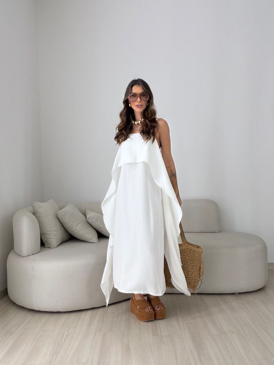 Vestido Yara Babados Off - 0080500048 - CAROLLA FERRARO