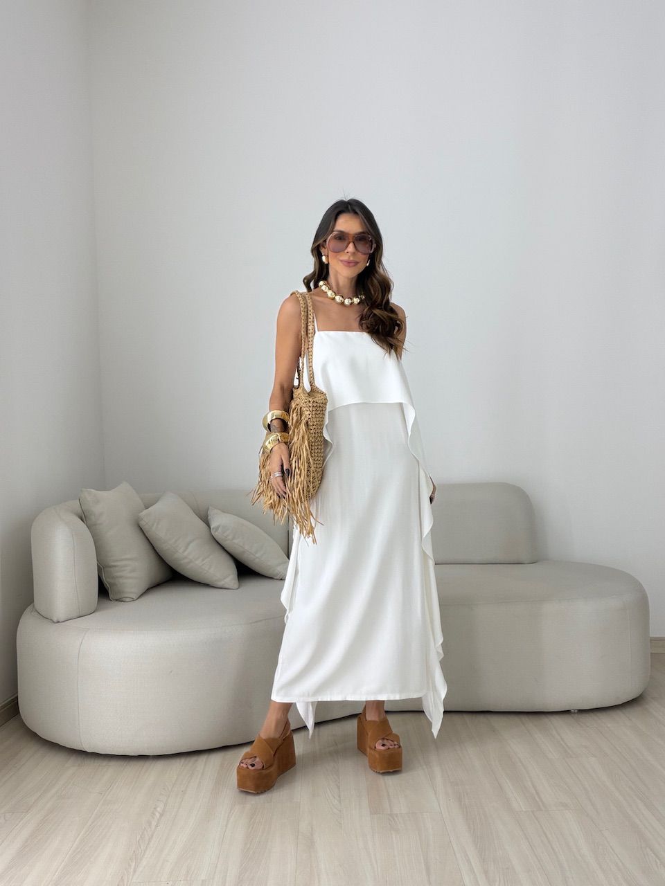 Vestido Yara Babados Off
