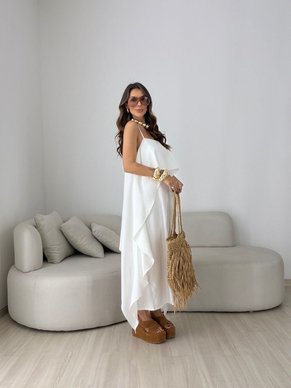 Vestido Yara Babados Off