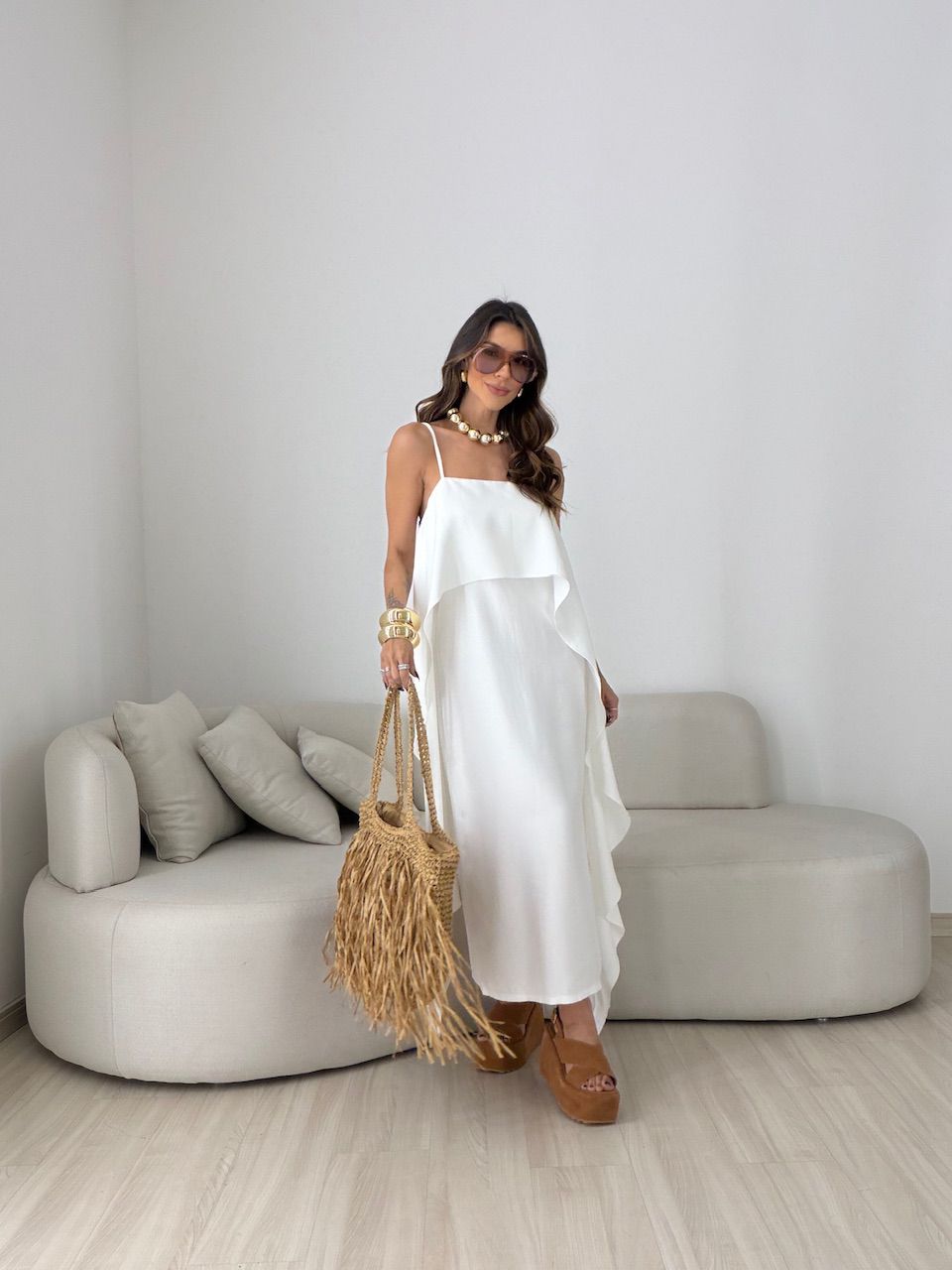 Vestido Yara Babados Off