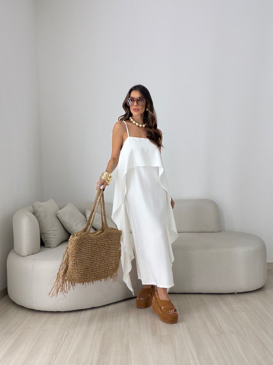 Vestido Yara Babados Off