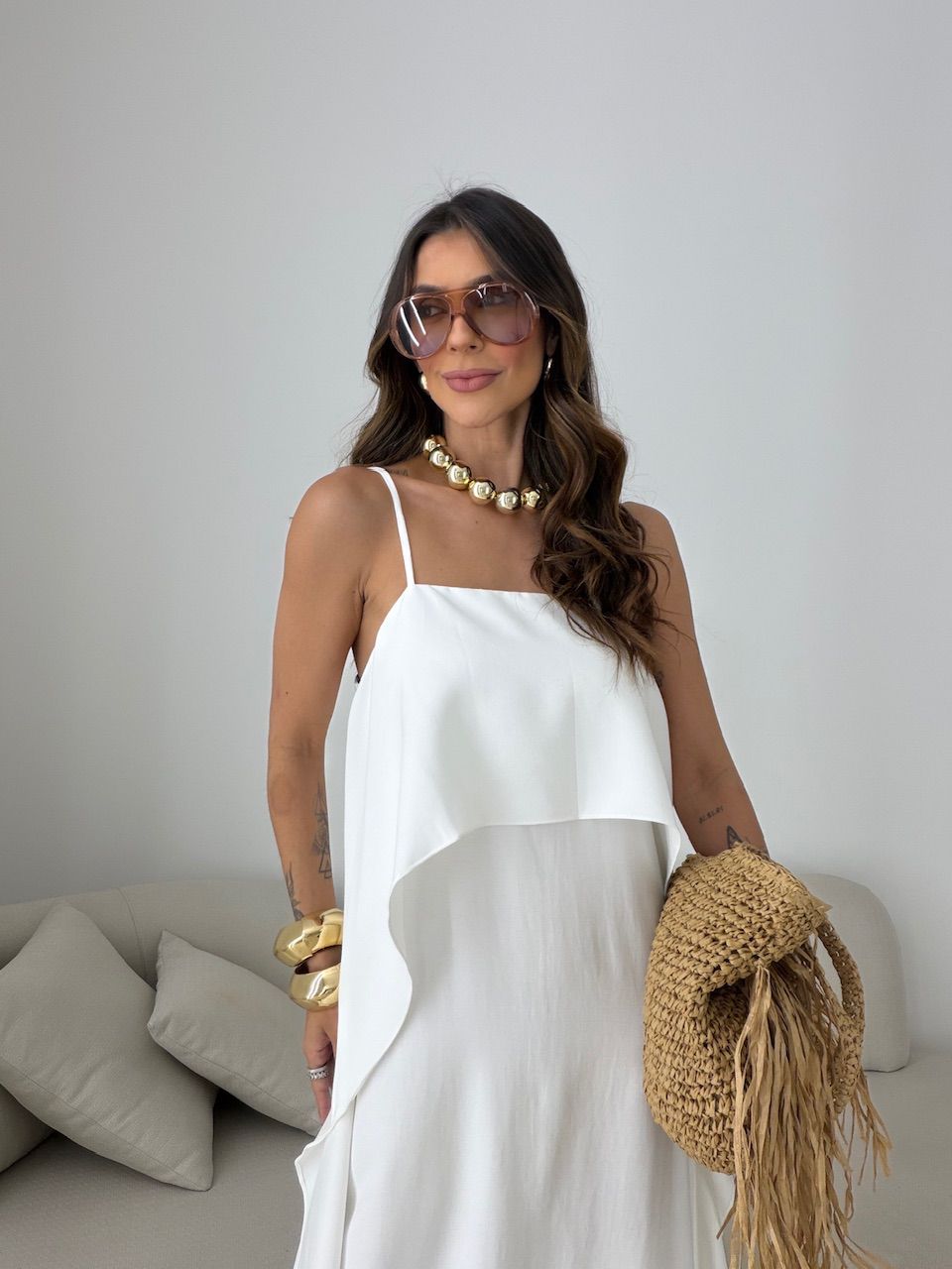 Vestido Yara Babados Off