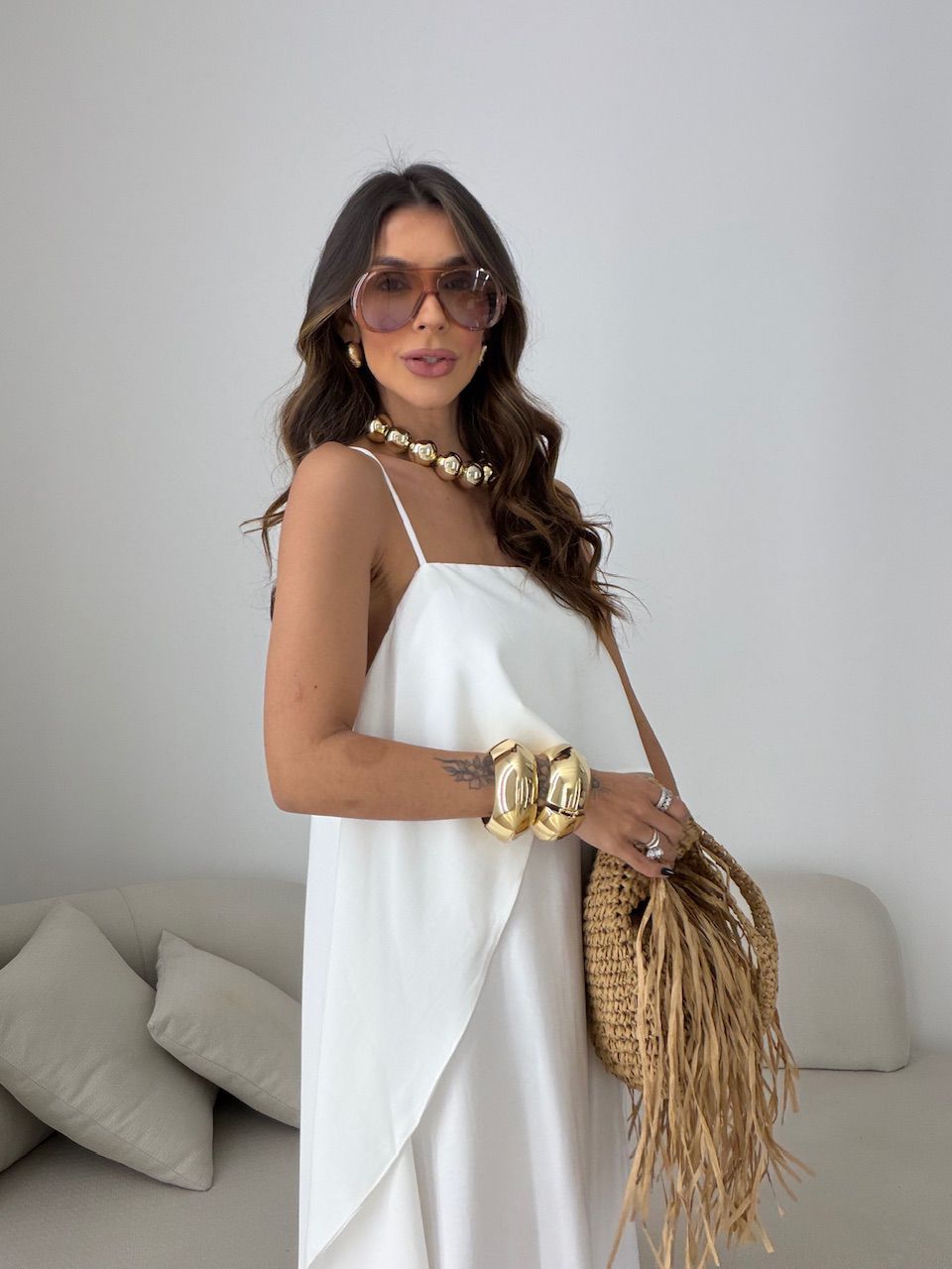 Vestido Yara Babados Off