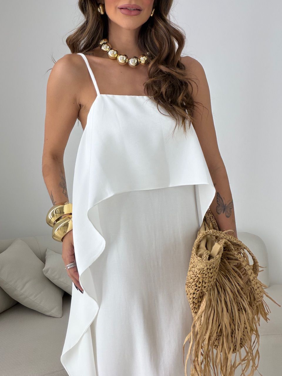 Vestido Yara Babados Off