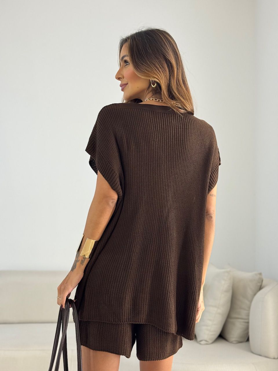 CONJUNTO EUNICE TRICOT CAFÉ