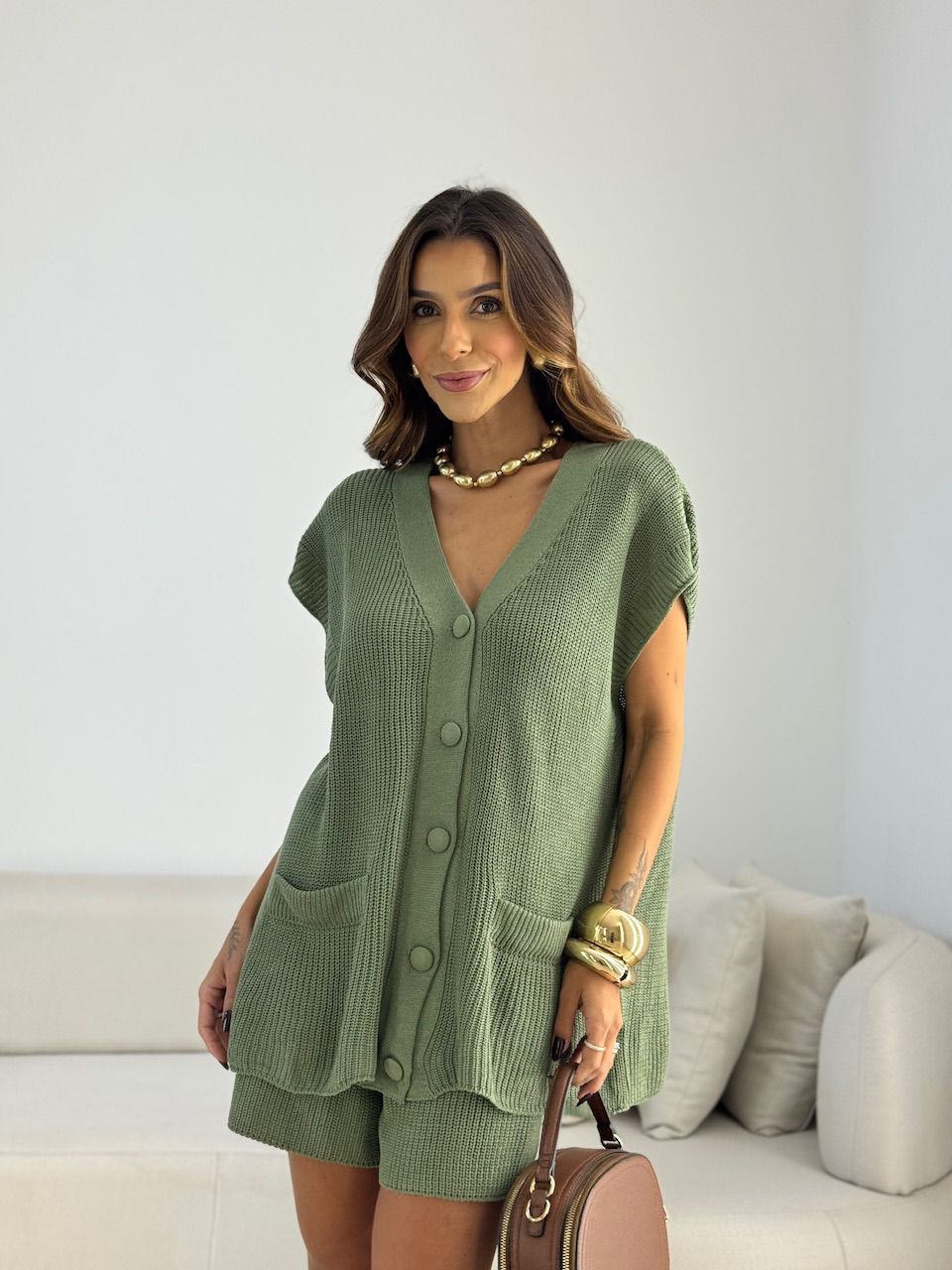 CONJUNTO EUNICE TRICOT VERDE.