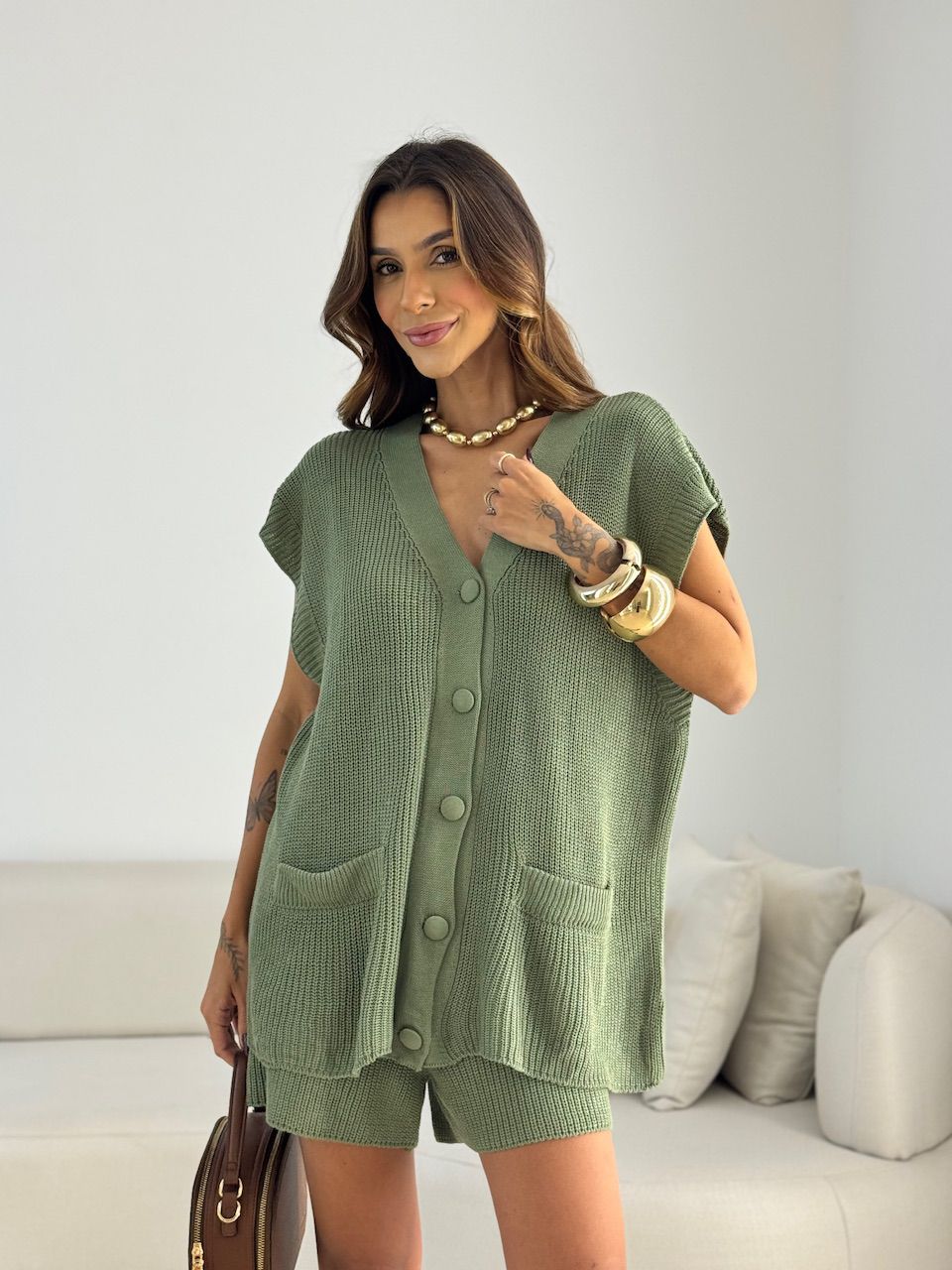 CONJUNTO EUNICE TRICOT VERDE.