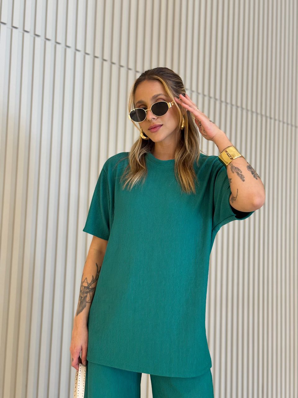 CONJUNTO IRENE BLUSA CALÇA Verde Bandeira
