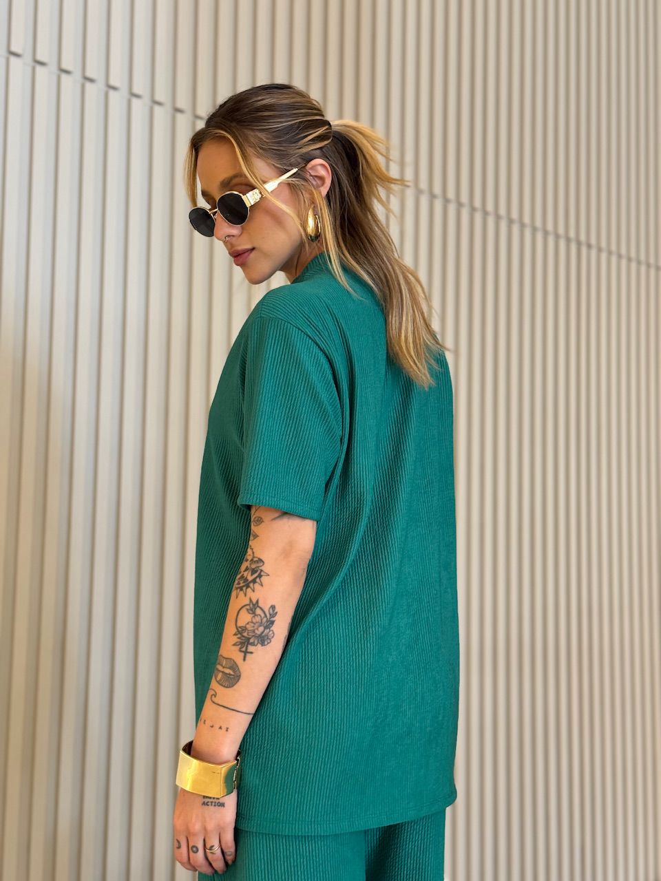 CONJUNTO IRENE BLUSA CALÇA Verde Bandeira