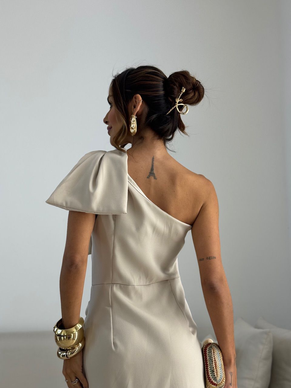 VESTIDO ALEXIA LAÇO Areia