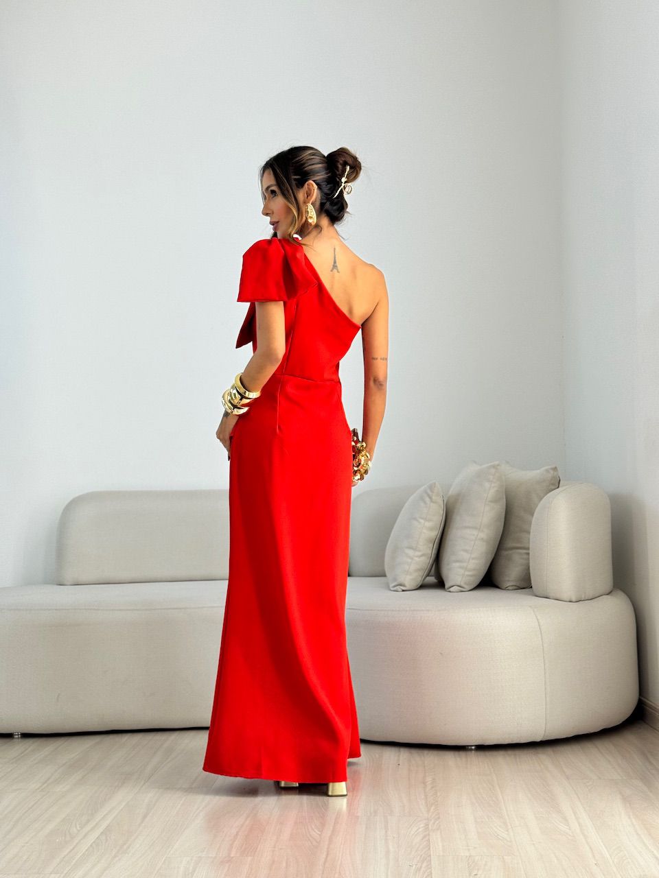 VESTIDO ALEXIA LAÇO VERMELHO.