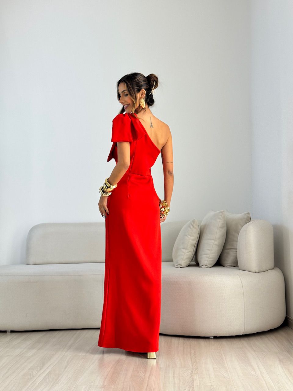 VESTIDO ALEXIA LAÇO VERMELHO.