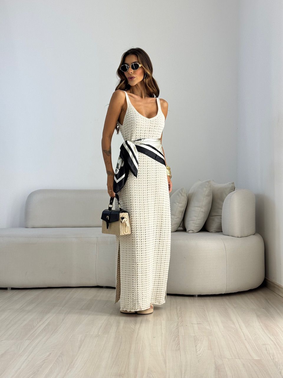 VESTIDO AMÉLIA Tricot Areia