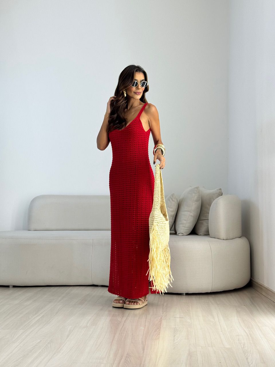 VESTIDO AMÉLIA TRICOT vermelho