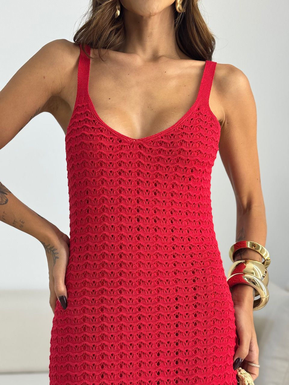 VESTIDO AMÉLIA TRICOT vermelho