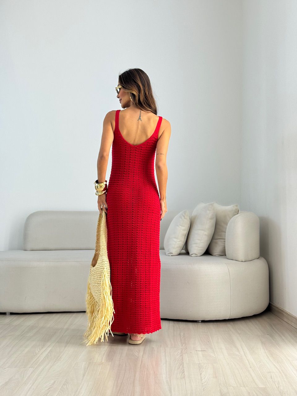 VESTIDO AMÉLIA TRICOT vermelho
