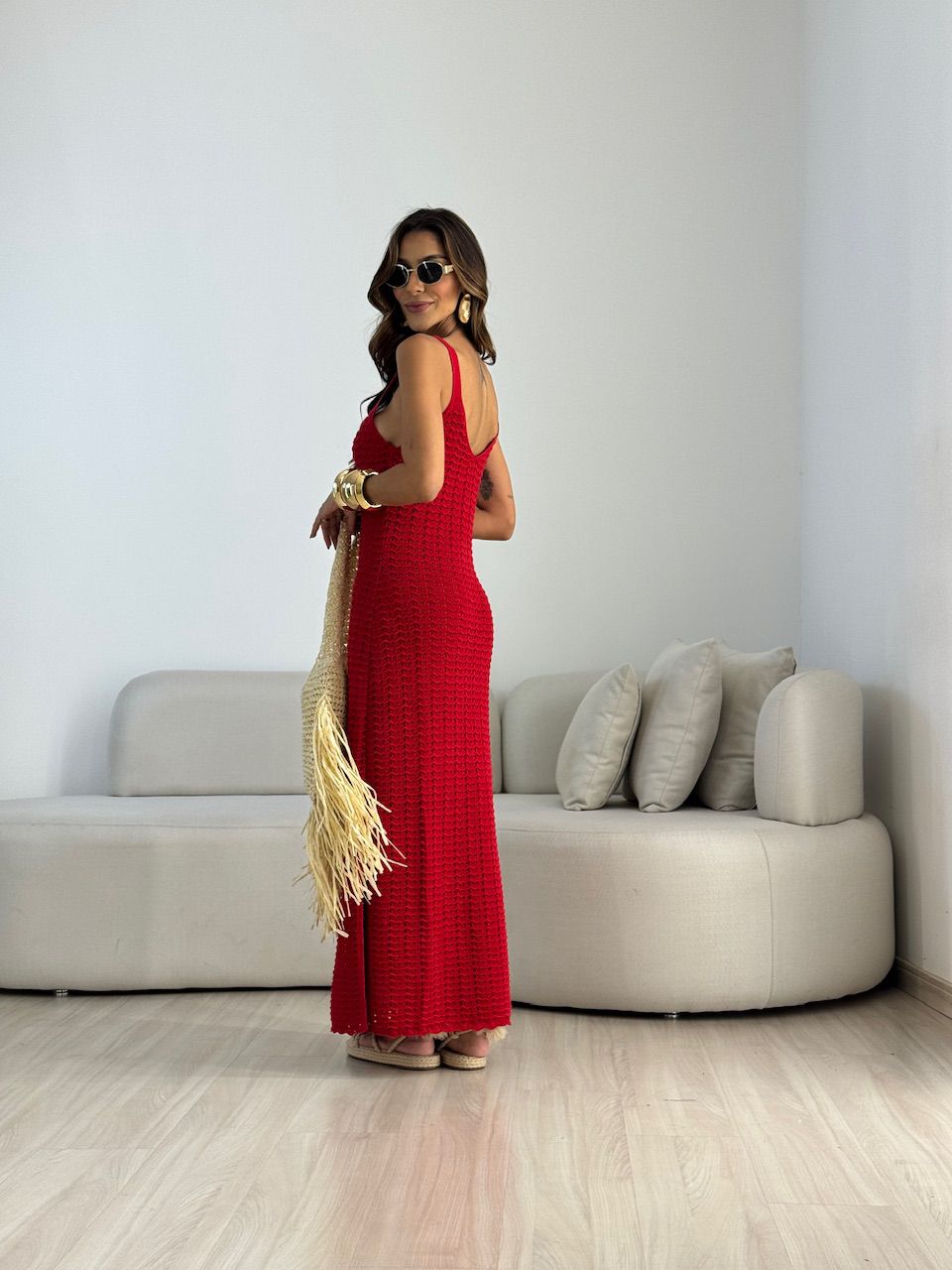 VESTIDO AMÉLIA TRICOT vermelho