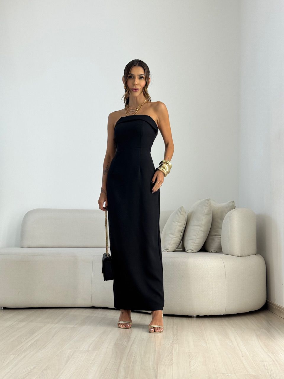 VESTIDO MANUELA TOMARA QUE CAIA PRETO - 0071710032 - CAROLLA FERRARO