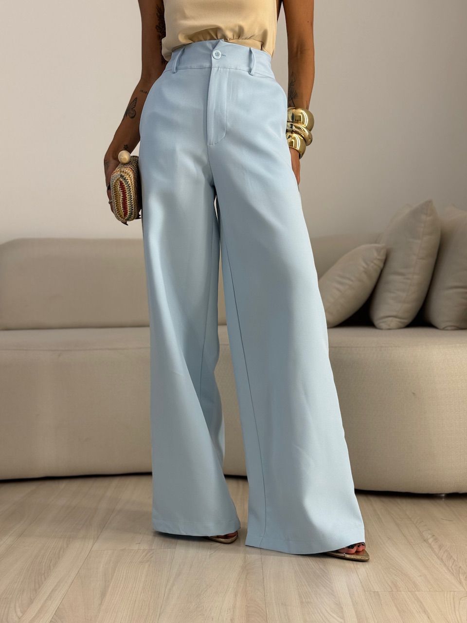 CALÇA MILENA PANTALONA AZUL - 0073410109 - CAROLLA FERRARO